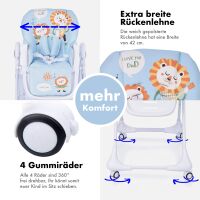 3-in-1 Babyhochstuhl SITONMI mit Babyliege – Blau 3