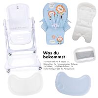 3-in-1 Babyhochstuhl SITONMI mit Babyliege – Blau 6