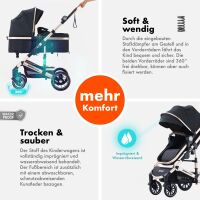 3-in-1 Kombikinderwagen NEOMOVE mit Babyschale – Gold/