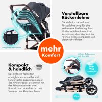 3-in-1 Kombikinderwagen NEOMOVE mit Babyschale – Gold/