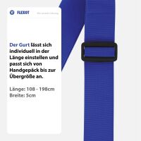 Koffergurt mit Zahlenschloss, verstellbarer Gepäckgurt 