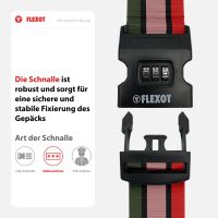 Koffergurt mit Zahlenschloss, verstellbarer Gepäckgurt 
