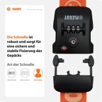 Koffergurt mit TSA-Zahlenschloss, verstellbarer Gepäckg