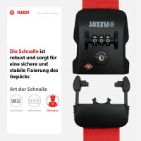 Koffergurt mit TSA-Zahlenschloss, verstellbarer Gepäckg