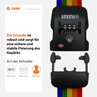 Koffergurt mit TSA-Zahlenschloss, verstellbarer Gepäckg