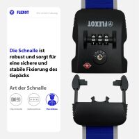 Koffergurt mit TSA-Zahlenschloss, verstellbarer Gepäckg