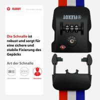 Koffergurt mit TSA-Zahlenschloss, verstellbarer Gepäckg