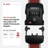 Koffergurt mit TSA-Zahlenschloss, verstellbarer Gepäckg
