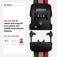 Koffergurt mit TSA-Zahlenschloss, verstellbarer Gepäckg