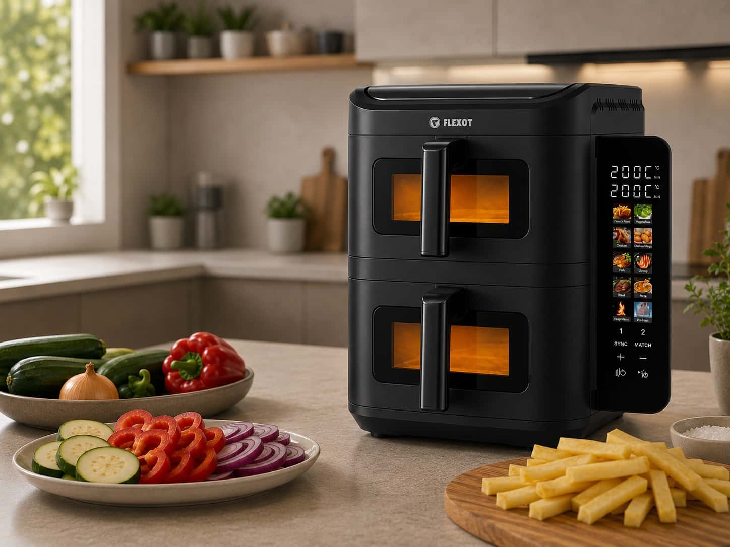 FLEXOT FK-200 Doppelstock-Heißluftfritteuse